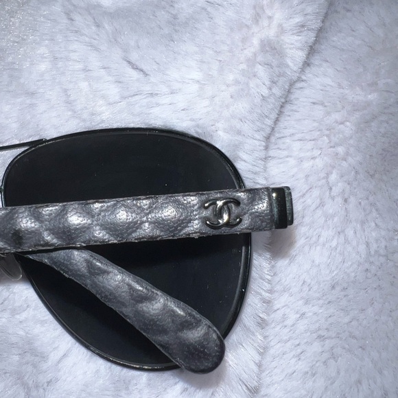 Chanel Aviator Pilot Leather Braided Logo Metal Sun Glasses - Picture 8 of 16